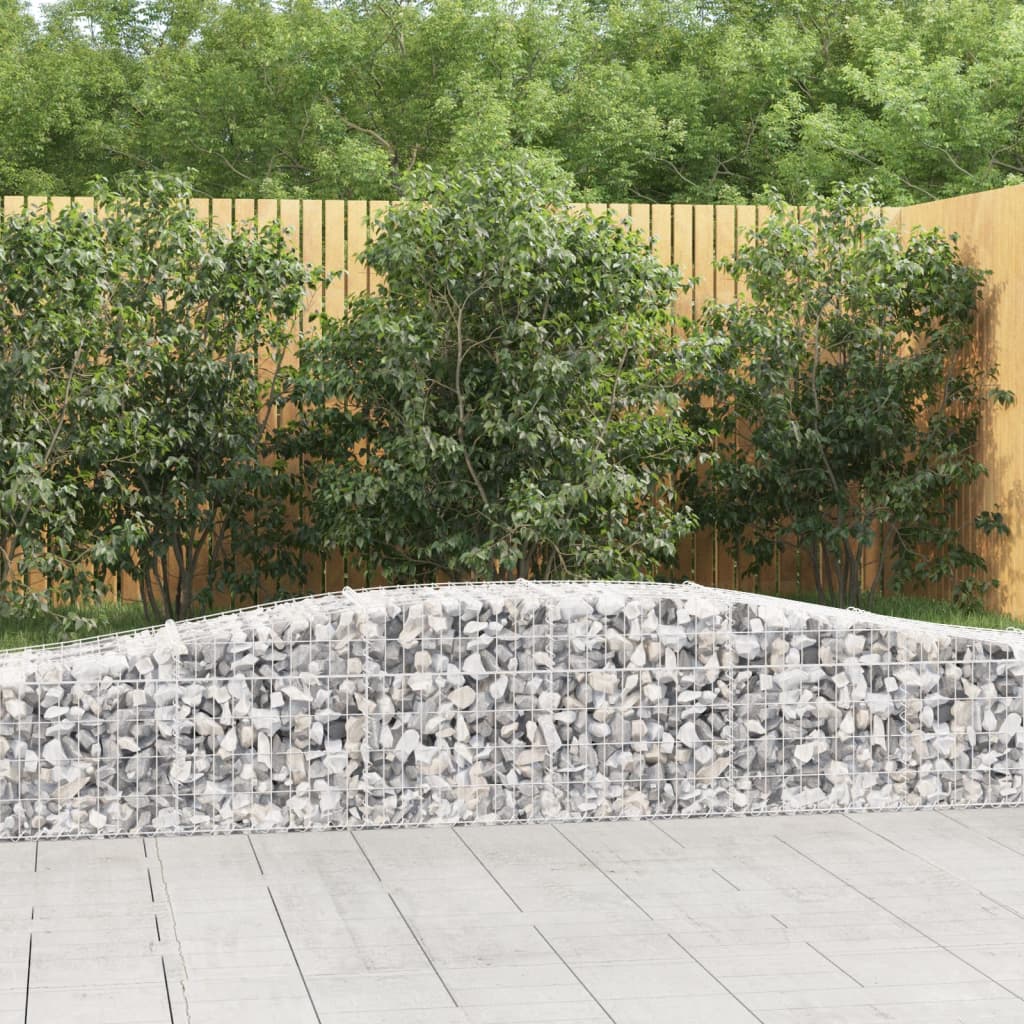 Gabionen Mit Hochbogen 9 Stk. 400X50X40/60Cm Verzinktes Eisen