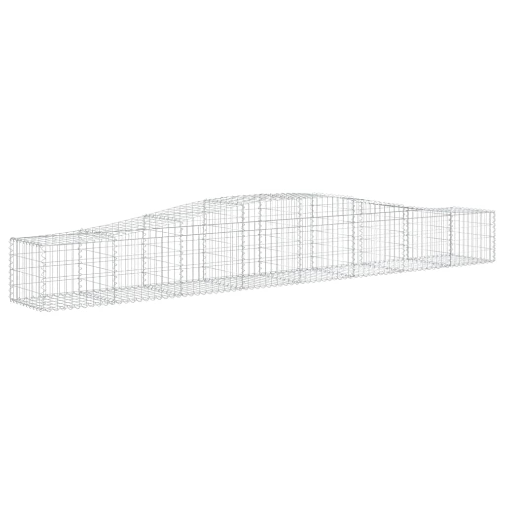 Gabionen Mit Hochbogen 10 Stk. 400X50X40/60Cm Verzinktes Eisen