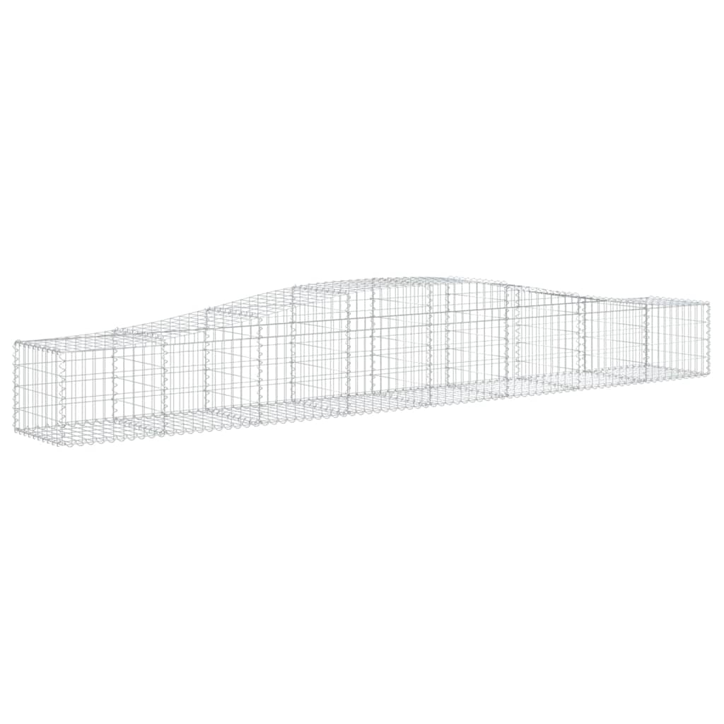 Gabionen Mit Hochbogen 25 Stk. 400X50X40/60Cm Verzinktes Eisen