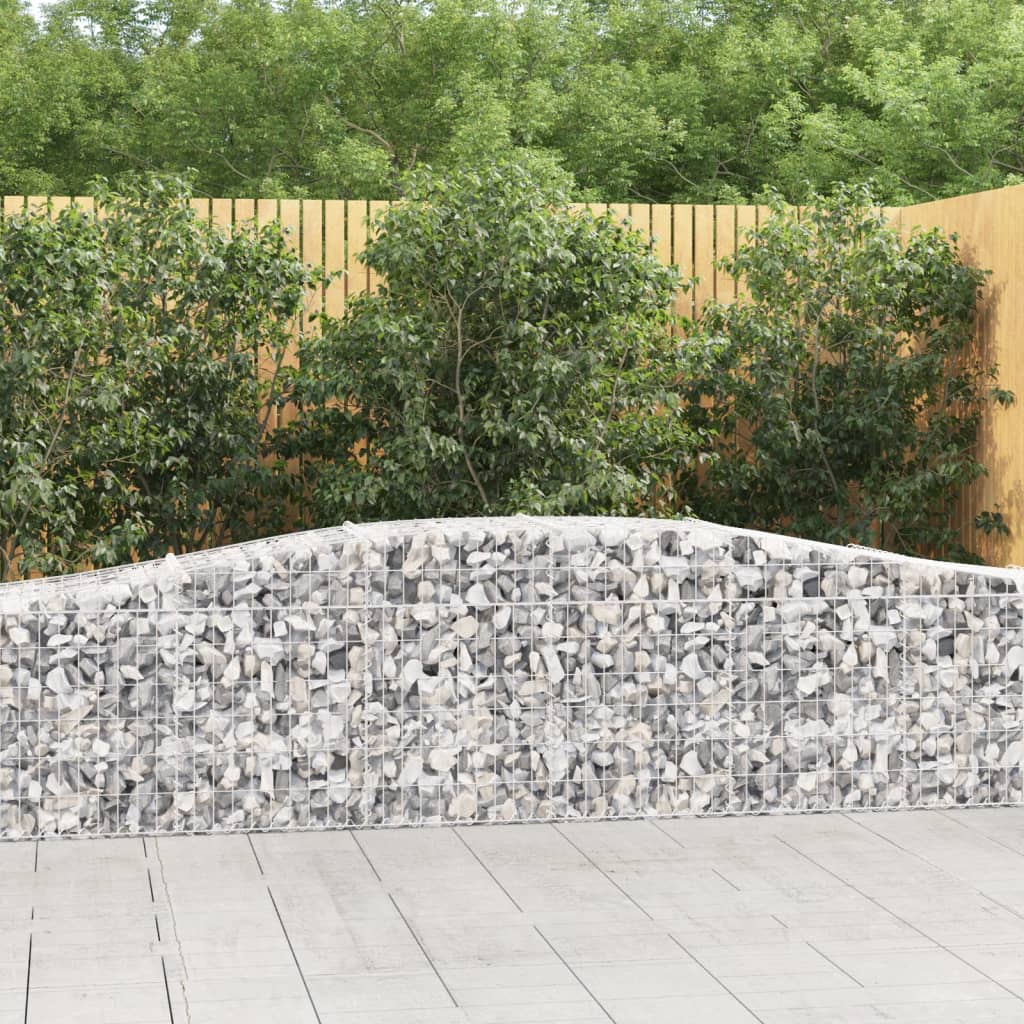 Gabionen Mit Hochbogen 3 Stk. 400X50X60/80Cm Verzinktes Eisen
