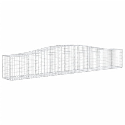 Gabionen Mit Hochbogen 6 Stk. 400X50X60/80Cm Verzinktes Eisen