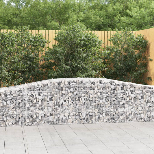 Gabionen Mit Hochbogen 6 Stk. 400X50X60/80Cm Verzinktes Eisen