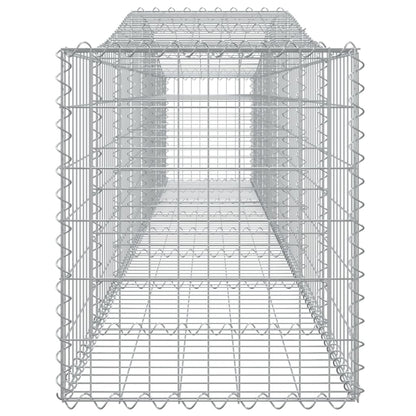Gabionen Mit Hochbogen 7 Stk. 400X50X60/80Cm Verzinktes Eisen
