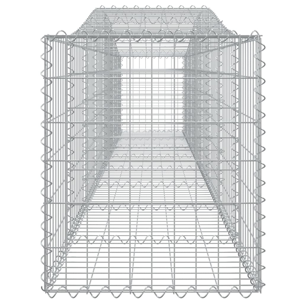Gabionen Mit Hochbogen 8 Stk. 400X50X60/80Cm Verzinktes Eisen
