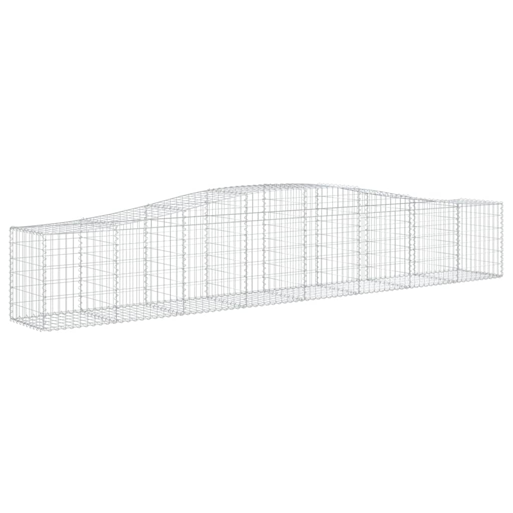 Gabionen Mit Hochbogen 9 Stk. 400X50X60/80Cm Verzinktes Eisen