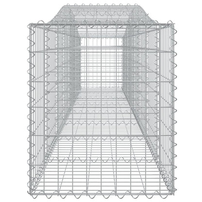 Gabionen Mit Hochbogen 9 Stk. 400X50X60/80Cm Verzinktes Eisen