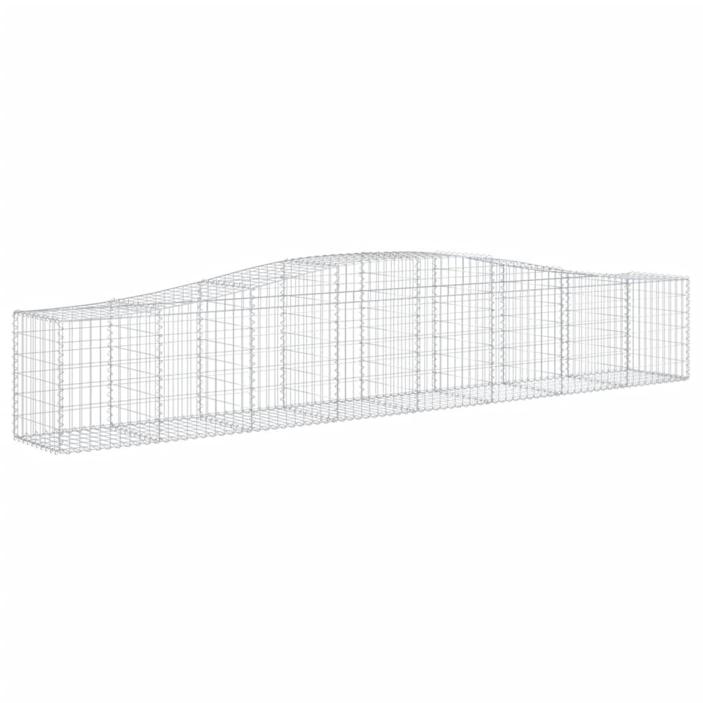 Gabionen Mit Hochbogen 10 Stk. 400X50X60/80Cm Verzinktes Eisen