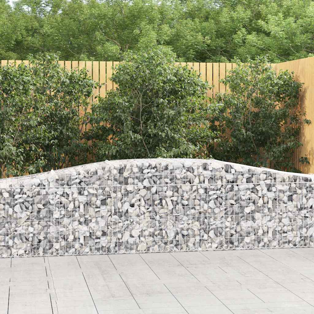 Gabionen Mit Hochbogen 20 Stk. 400X50X60/80Cm Verzinktes Eisen