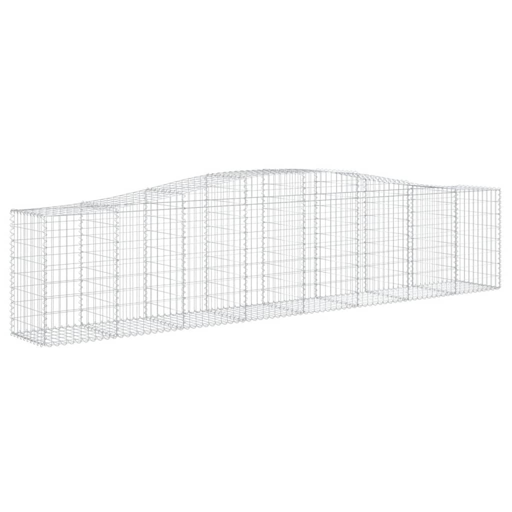 Gabionen Mit Hochbogen 4 Stk. 400X50X80/100Cm Verzinktes Eisen
