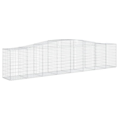 Gabionen Mit Hochbogen 4 Stk. 400X50X80/100Cm Verzinktes Eisen