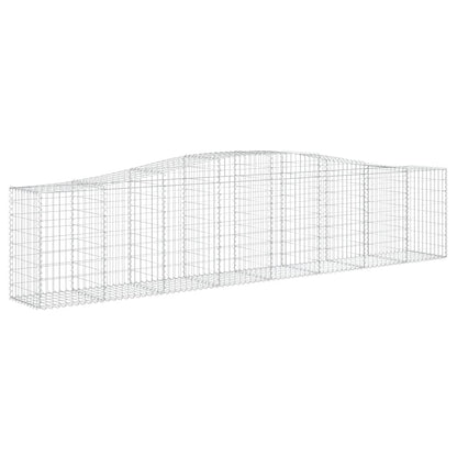 Gabionen Mit Hochbogen 5 Stk. 400X50X80/100Cm Verzinktes Eisen