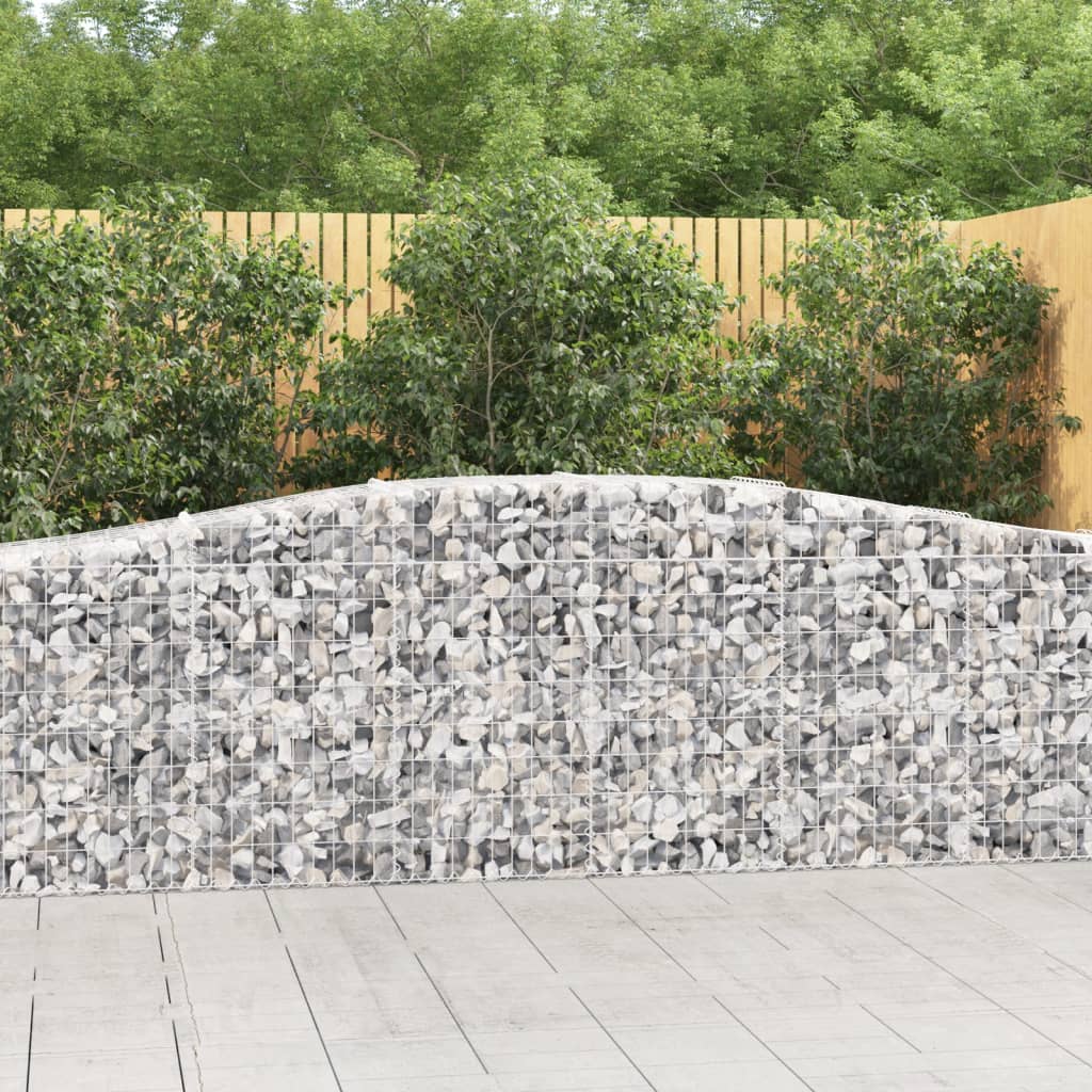 Gabionen Mit Hochbogen 6 Stk. 400X50X80/100Cm Verzinktes Eisen