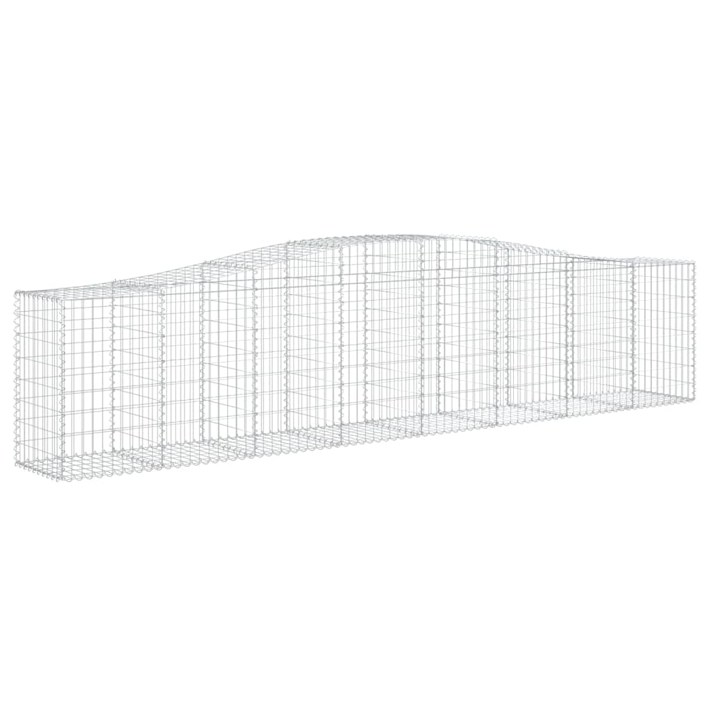 Gabionen Mit Hochbogen 8 Stk. 400X50X80/100Cm Verzinktes Eisen