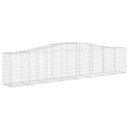 Gabionen Mit Hochbogen 9 Stk. 400X50X80/100Cm Verzinktes Eisen