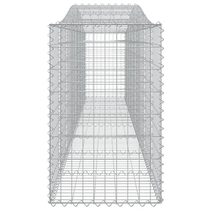 Gabionen Mit Hochbogen 9 Stk. 400X50X80/100Cm Verzinktes Eisen