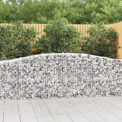 Gabionen Mit Hochbogen 10 Stk. 400X50X80/100Cm Verzinktes Eisen