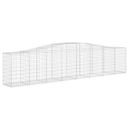 Gabionen Mit Hochbogen 25 Stk. 400X50X80/100Cm Verzinktes Eisen