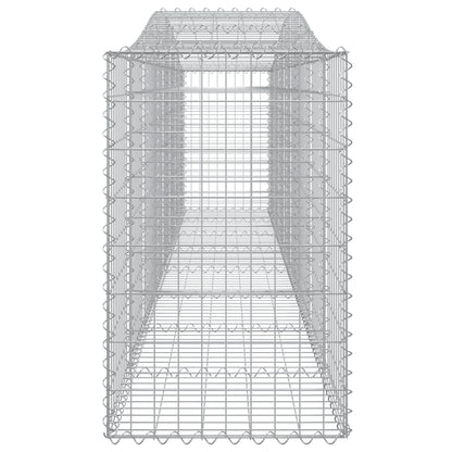 Gabionen Mit Hochbogen 25 Stk. 400X50X80/100Cm Verzinktes Eisen