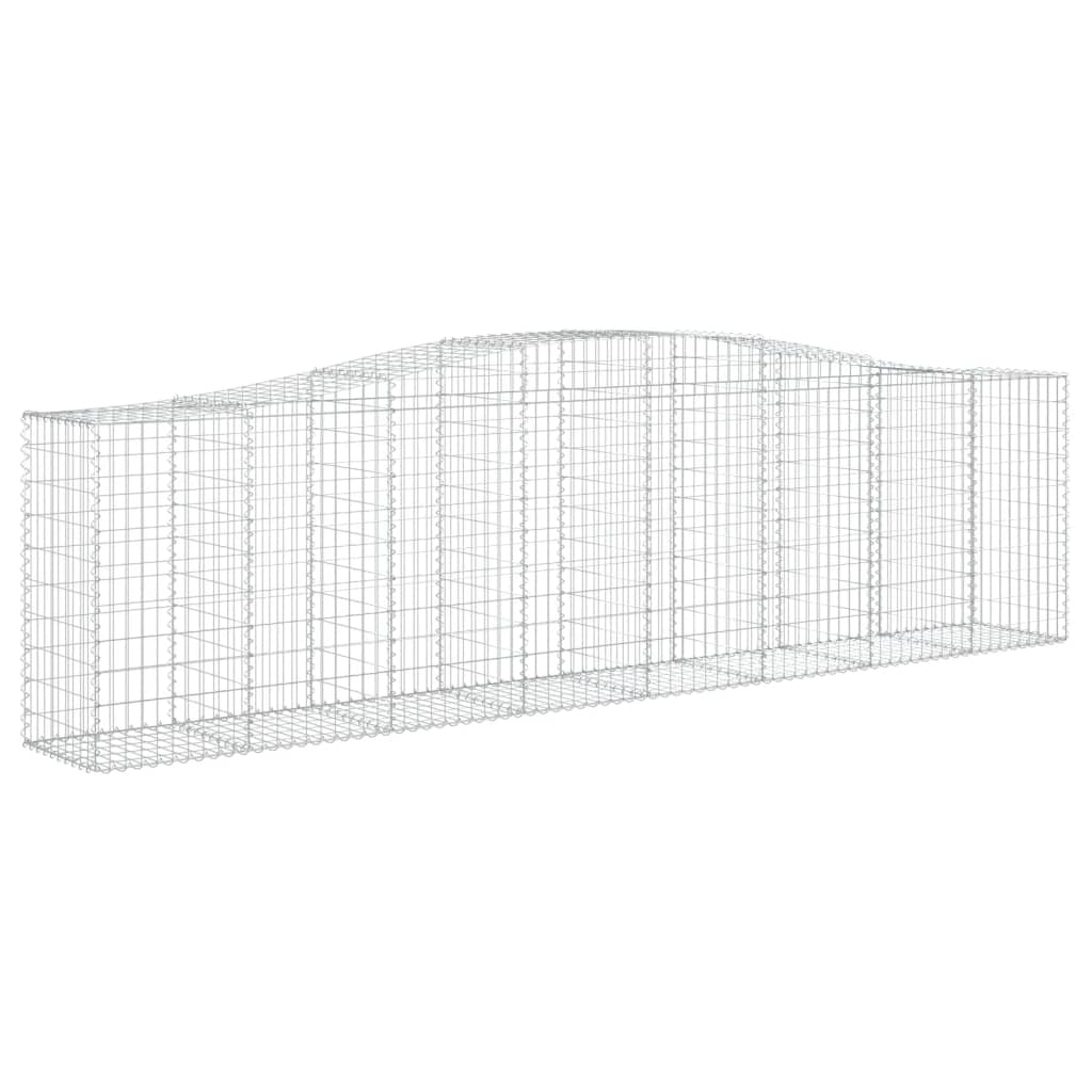 Gabionen Mit Hochbogen 5 Stk. 400X50X100/120Cm Verzinktes Eisen