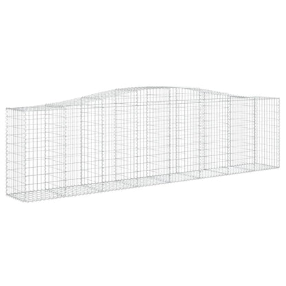 Gabionen Mit Hochbogen 5 Stk. 400X50X100/120Cm Verzinktes Eisen