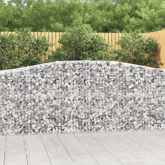Gabionen Mit Hochbogen 5 Stk. 400X50X100/120Cm Verzinktes Eisen