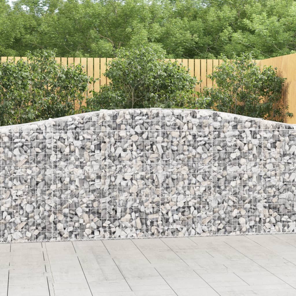 Gabionen Mit Hochbogen 6 Stk. 400X50X100/120Cm Verzinktes Eisen