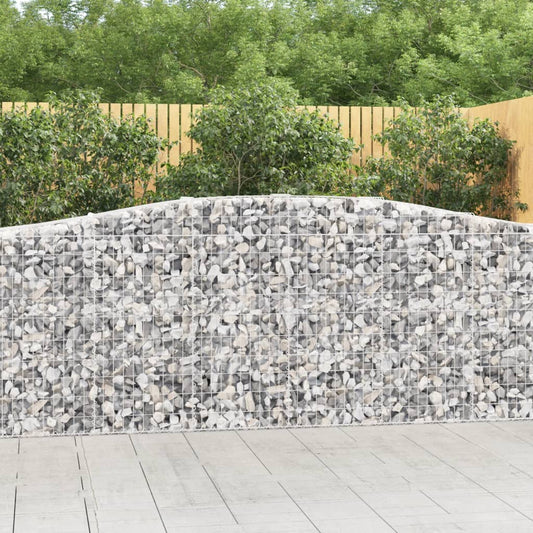Gabionen Mit Hochbogen 6 Stk. 400X50X100/120Cm Verzinktes Eisen