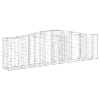 Gabionen Mit Hochbogen 7 Stk. 400X50X100/120Cm Verzinktes Eisen