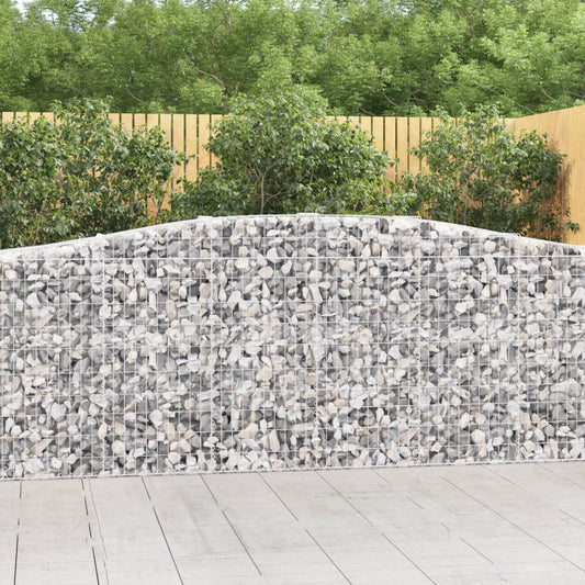 Gabionen Mit Hochbogen 15 Stk 400X50X100/120Cm Verzinktes Eisen