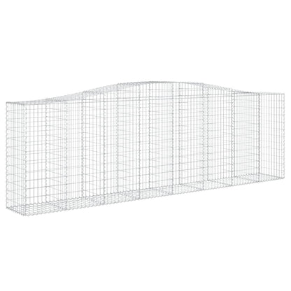 Gabionen Mit Hochbogen 4 Stk. 400X50X120/140Cm Verzinktes Eisen