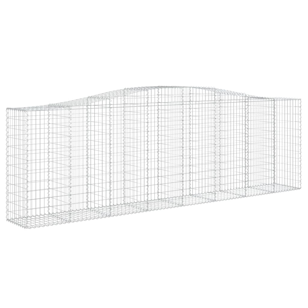 Gabionen Mit Hochbogen 9 Stk. 400X50X120/140Cm Verzinktes Eisen