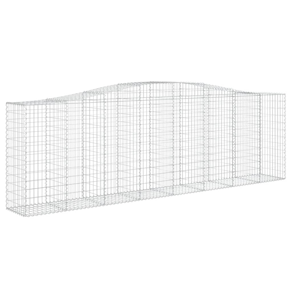 Gabionen Mit Hochbogen 10 Stk 400X50X120/140Cm Verzinktes Eisen