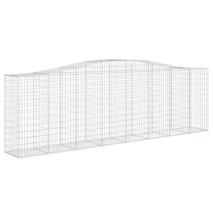 Gabionen Mit Hochbogen 15 Stk 400X50X120/140Cm Verzinktes Eisen