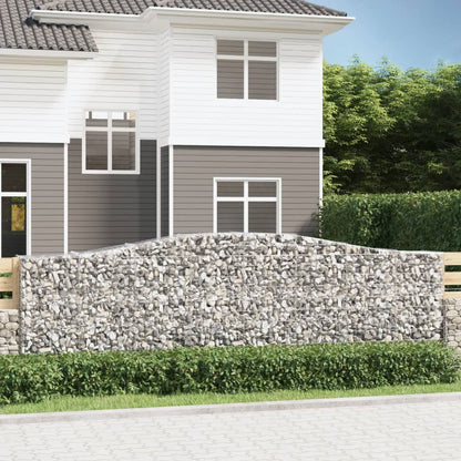 Gabionen Mit Hochbogen 20 Stk 400X50X120/140Cm Verzinktes Eisen