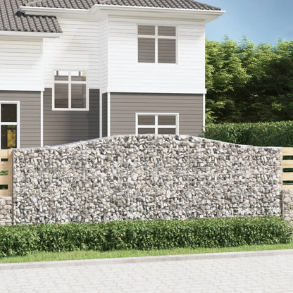 Gabionen Mit Hochbogen 3 Stk. 400X50X140/160Cm Verzinktes Eisen