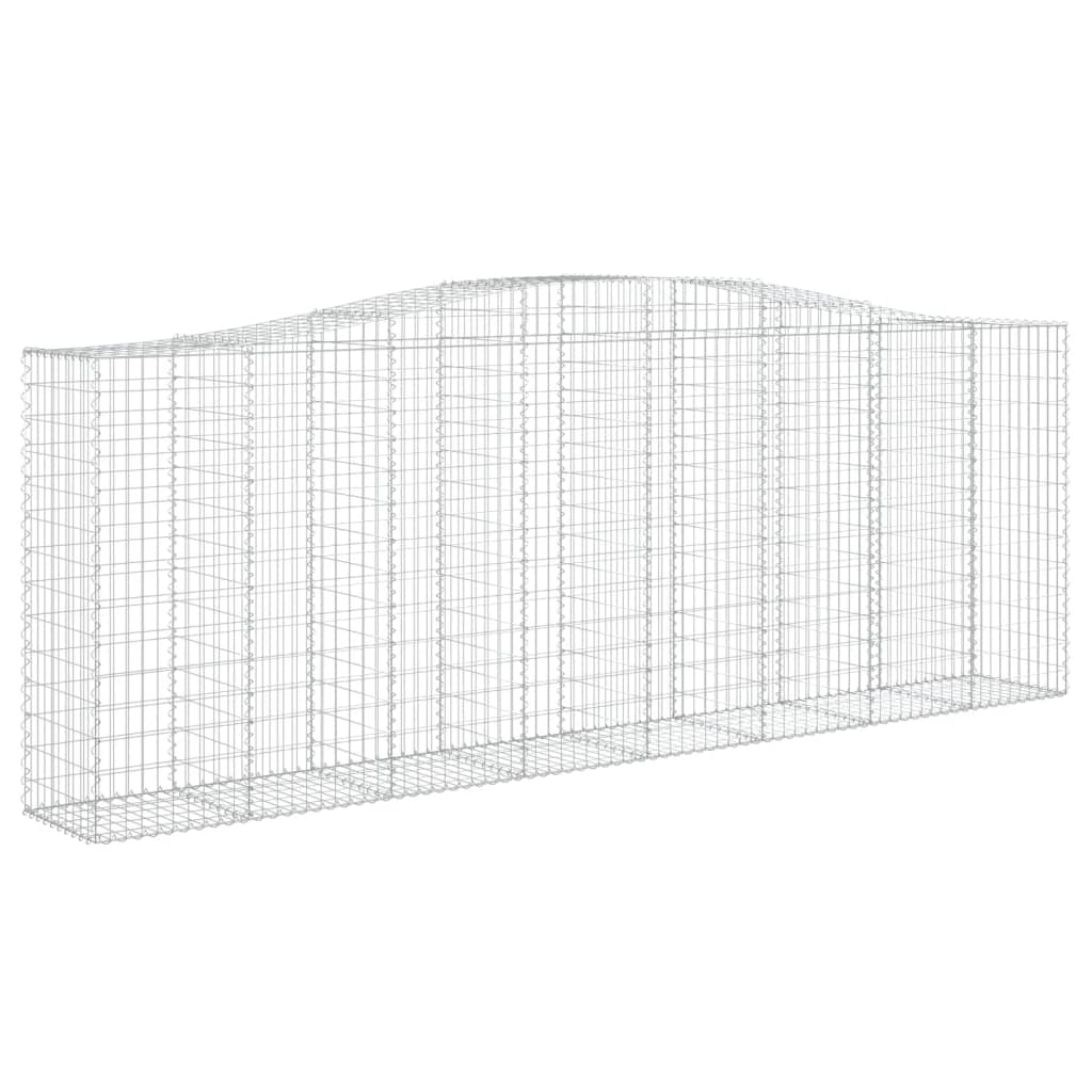 Gabionen Mit Hochbogen 6 Stk. 400X50X140/160Cm Verzinktes Eisen