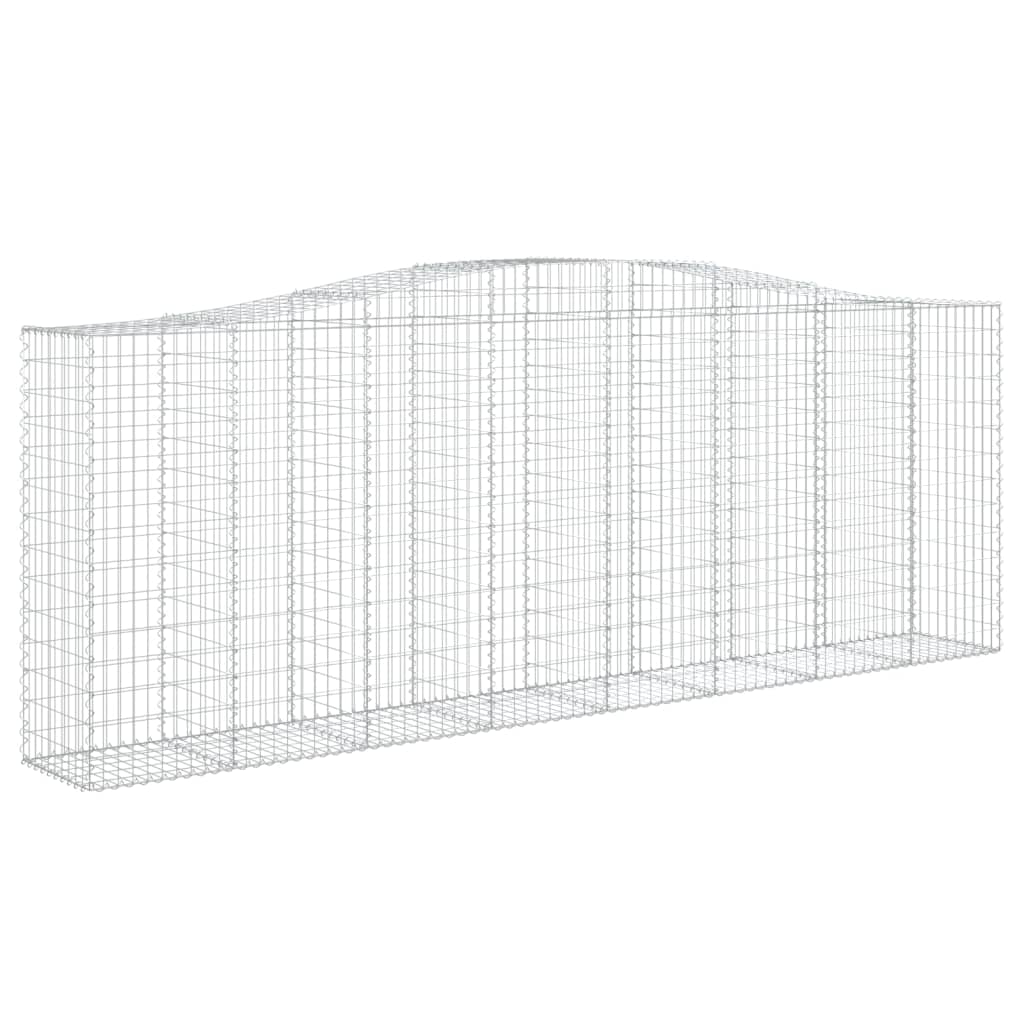 Gabionen Mit Hochbogen 7 Stk. 400X50X140/160Cm Verzinktes Eisen