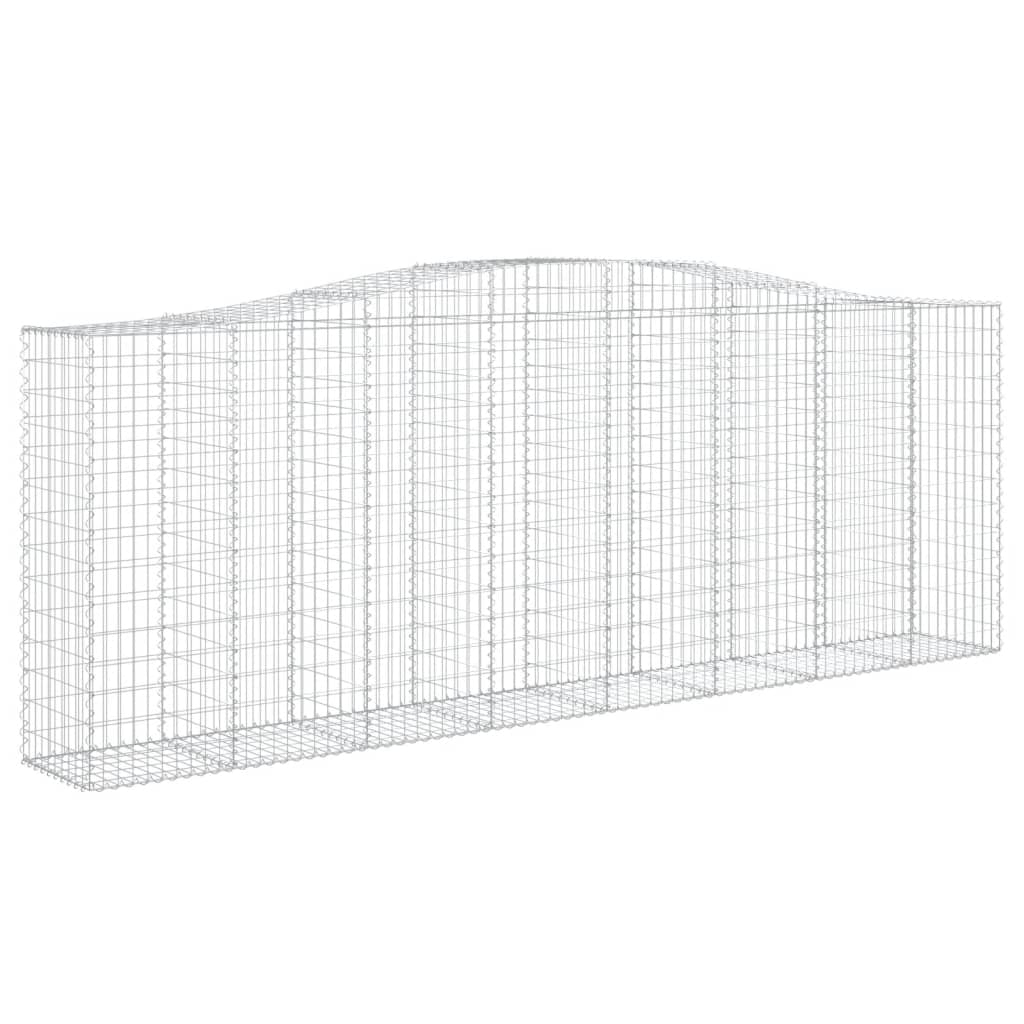 Gabionen Mit Hochbogen 9 Stk. 400X50X140/160Cm Verzinktes Eisen
