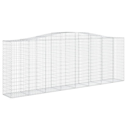 Gabionen Mit Hochbogen 9 Stk. 400X50X140/160Cm Verzinktes Eisen