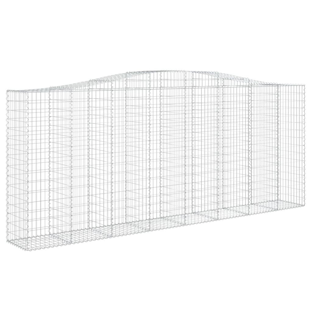 Gabionen Mit Hochbogen 3 Stk. 400X50X160/180Cm Verzinktes Eisen