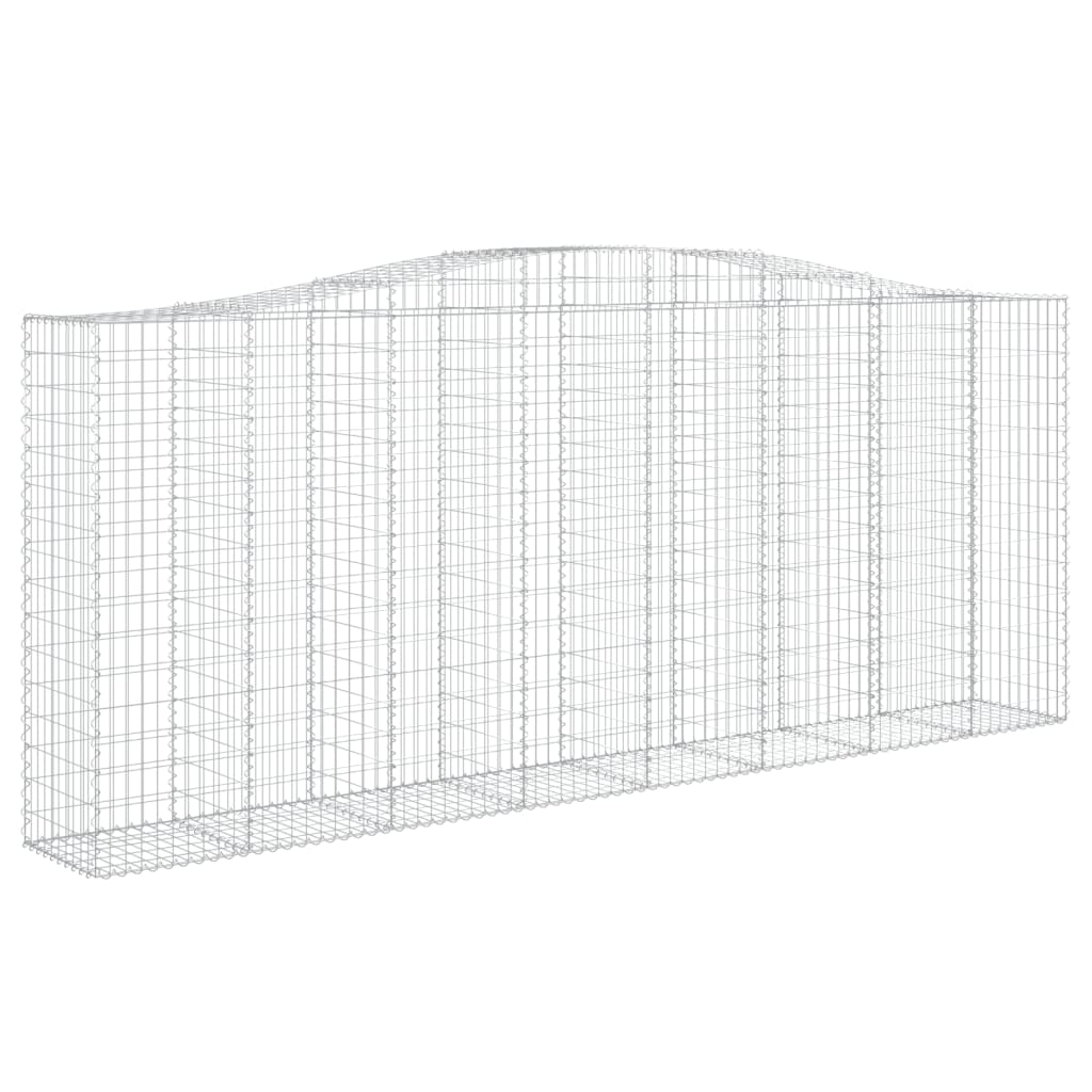 Gabionen Mit Hochbogen 7 Stk. 400X50X160/180Cm Verzinktes Eisen