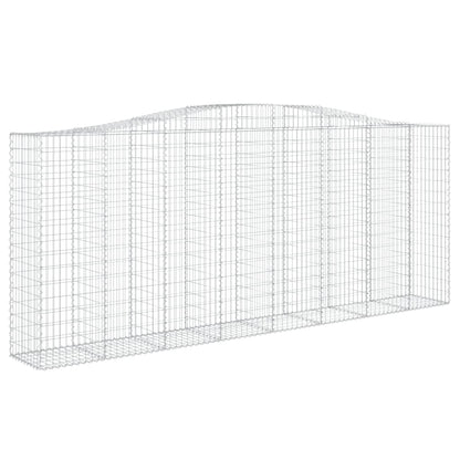 Gabionen Mit Hochbogen 7 Stk. 400X50X160/180Cm Verzinktes Eisen
