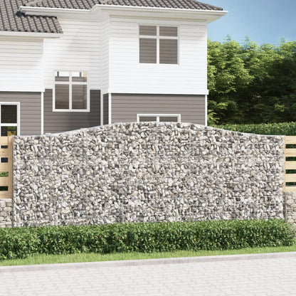 Gabionen Mit Hochbogen 7 Stk. 400X50X160/180Cm Verzinktes Eisen