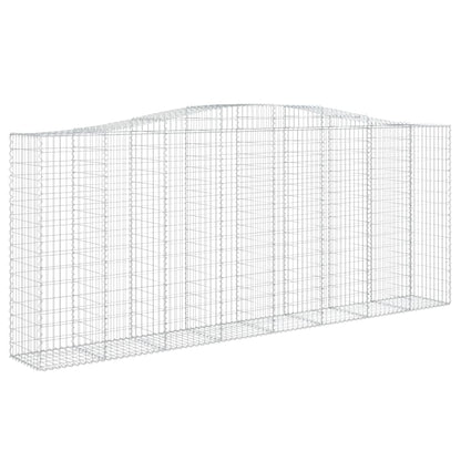 Gabionen Mit Hochbogen 8 Stk. 400X50X160/180Cm Verzinktes Eisen
