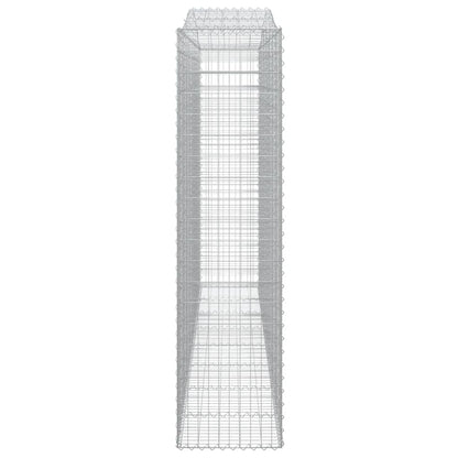 Gabionen Mit Hochbogen 7 Stk. 400X50X200/220Cm Verzinktes Eisen