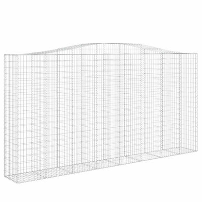 Gabionen Mit Hochbogen 9 Stk. 400X50X200/220Cm Verzinktes Eisen