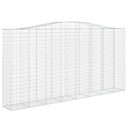Gabionen Mit Hochbogen 15Stk. 400X50X200/220Cm Verzinktes Eisen