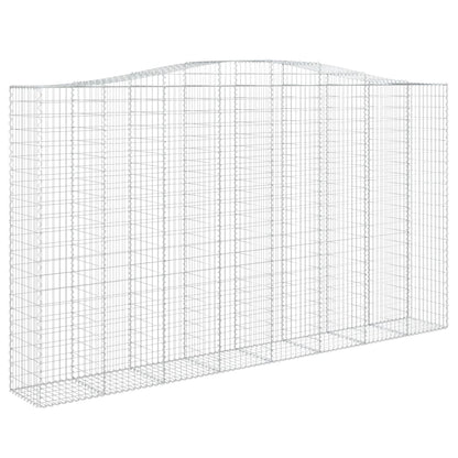 Gabionen Mit Hochbogen 2 Stk. 400X50X220/240Cm Verzinktes Eisen