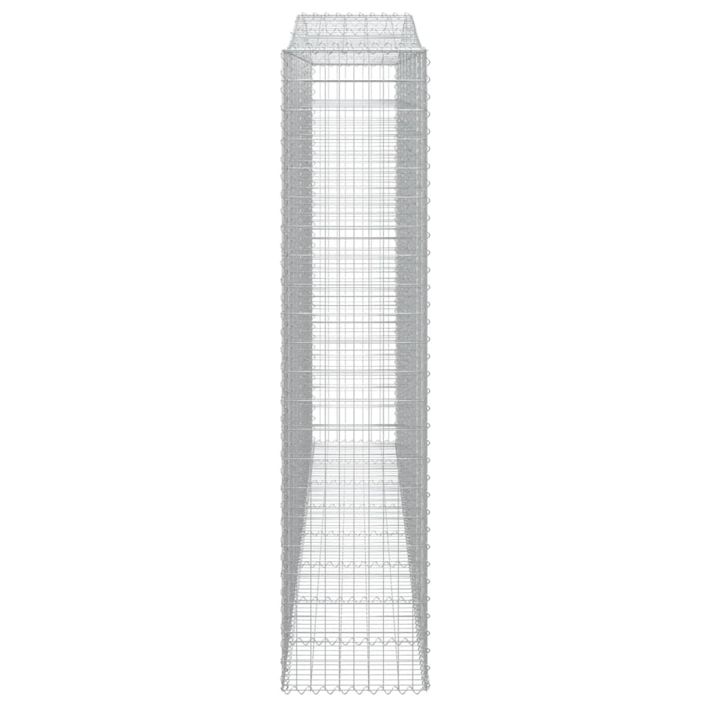 Gabionen Mit Hochbogen 5 Stk. 400X50X220/240Cm Verzinktes Eisen