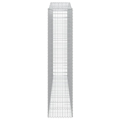 Gabionen Mit Hochbogen 5 Stk. 400X50X220/240Cm Verzinktes Eisen